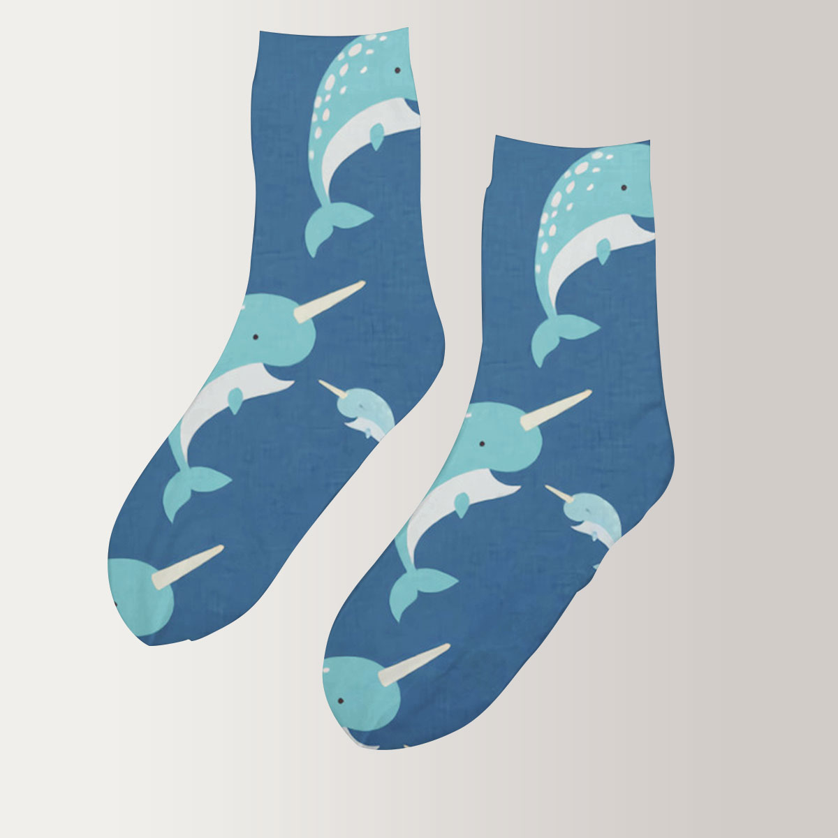 Big And Small Narwhal 3D Socks
