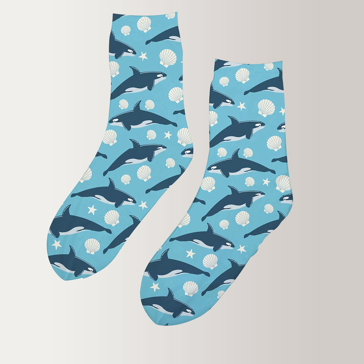Blue Star Orca Monogram 3D Socks