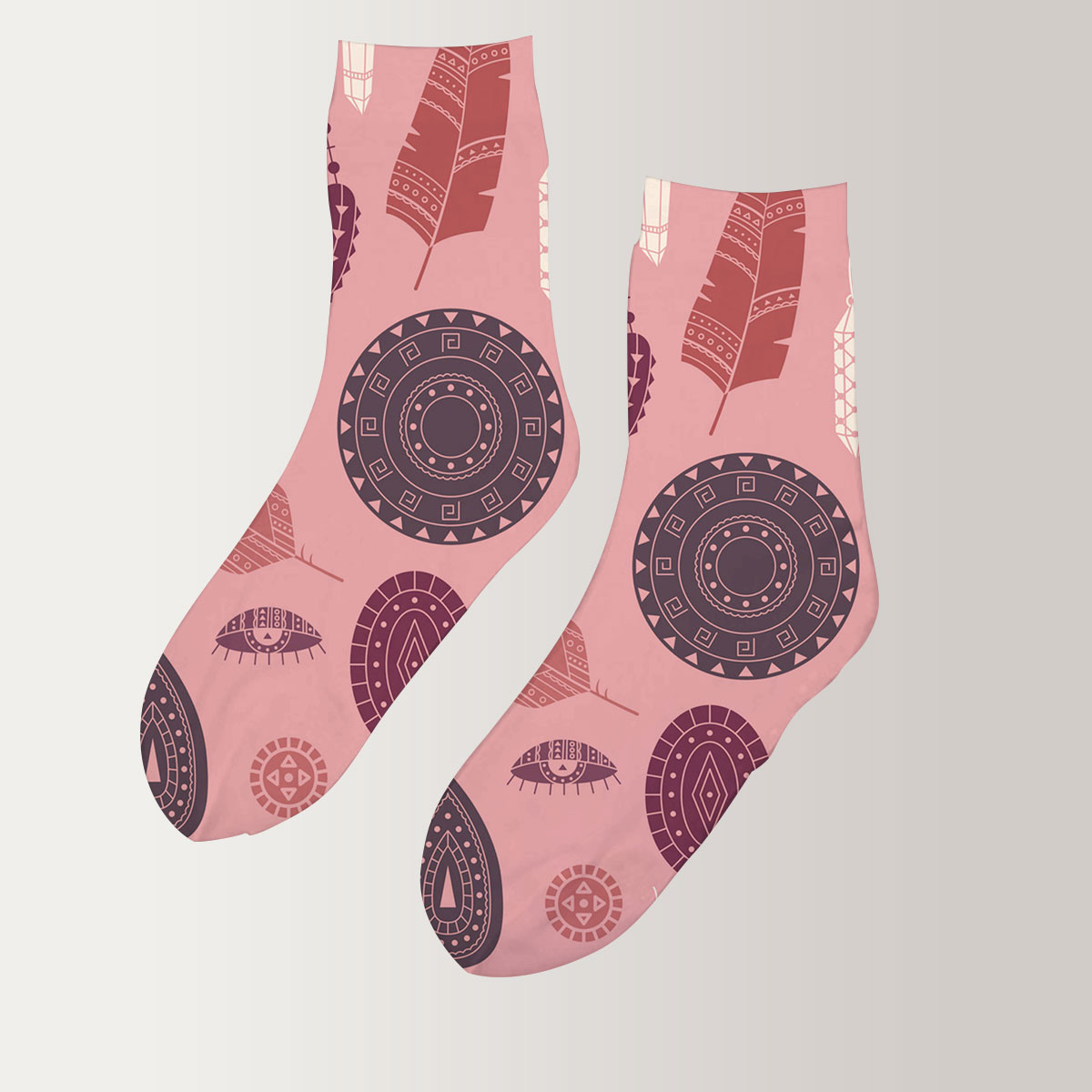 Bohemian On Pink 3D Socks