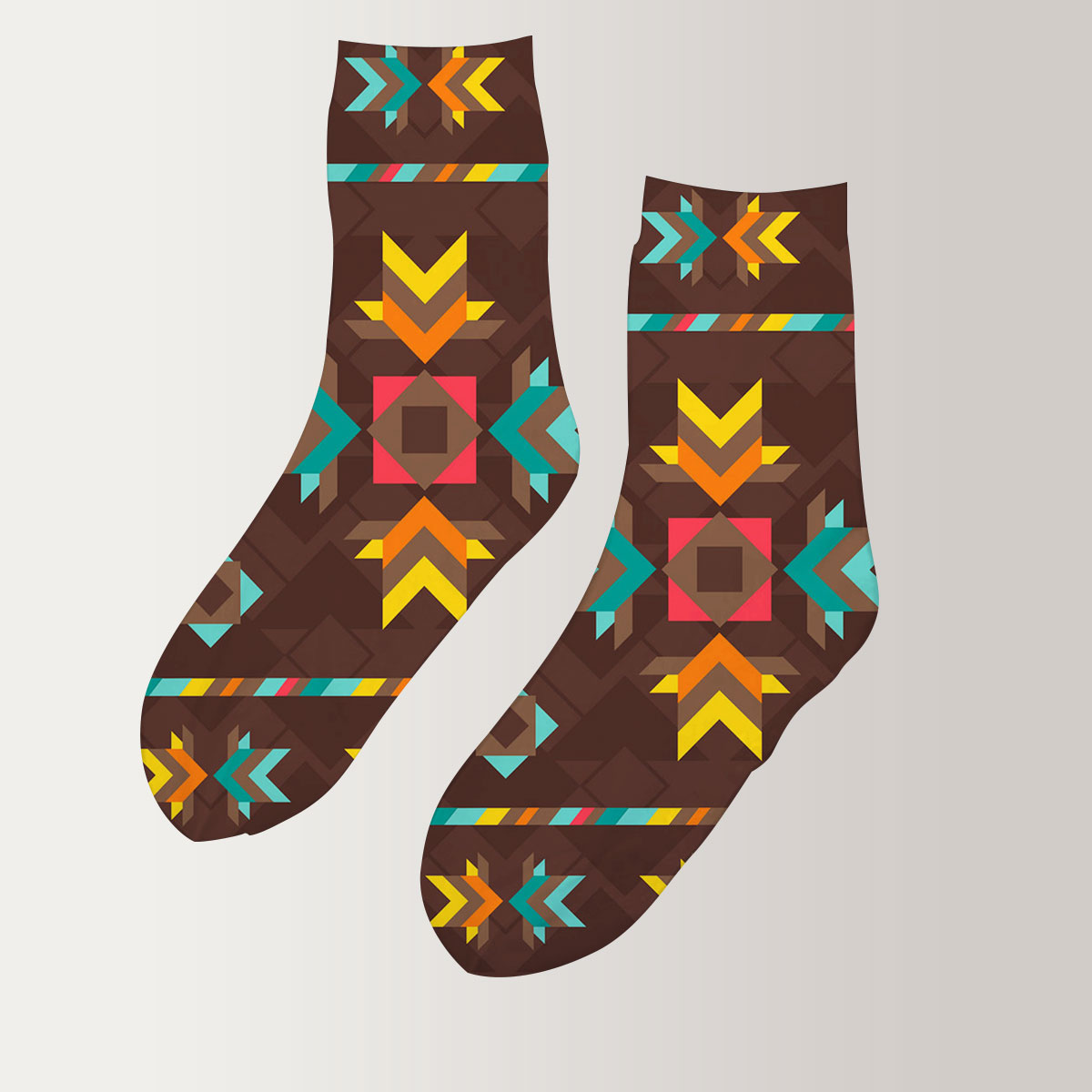 Brown Native American 3D Socks