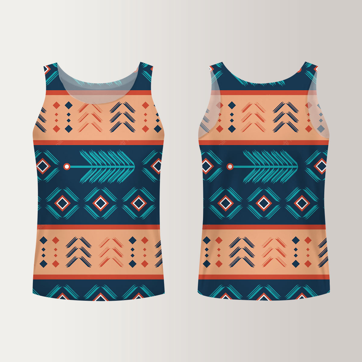 Aztec With Bohemian Stripes Abstract Unisex Tank Top