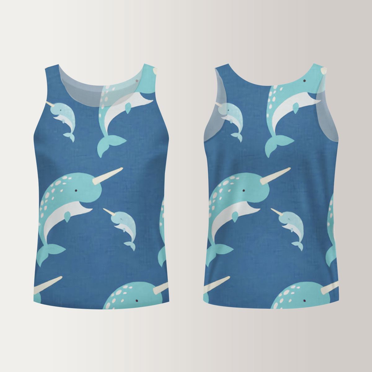 Big And Small Narwhal Unisex Tank Top