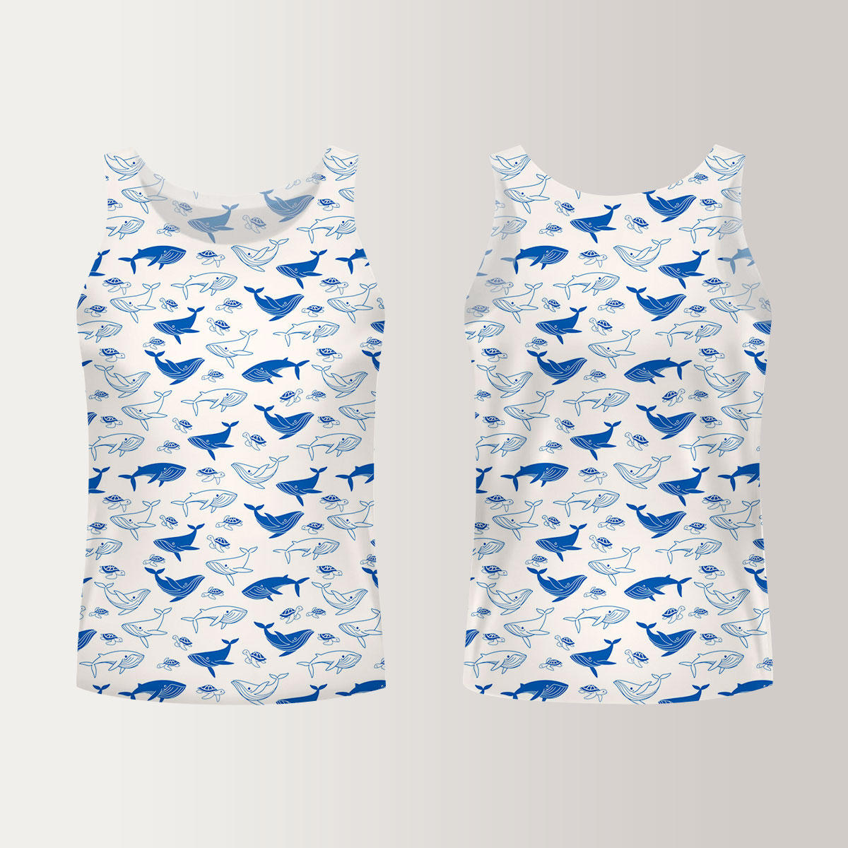 Blue Whale And White Unisex Tank Top