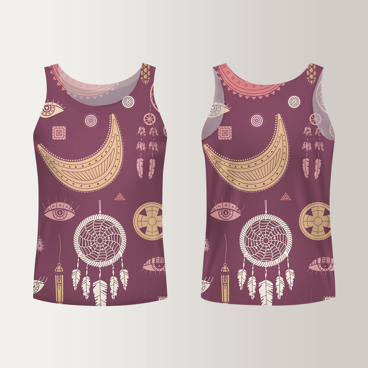 Bohemian With Dreamcatcher And Moon Unisex Tank Top
