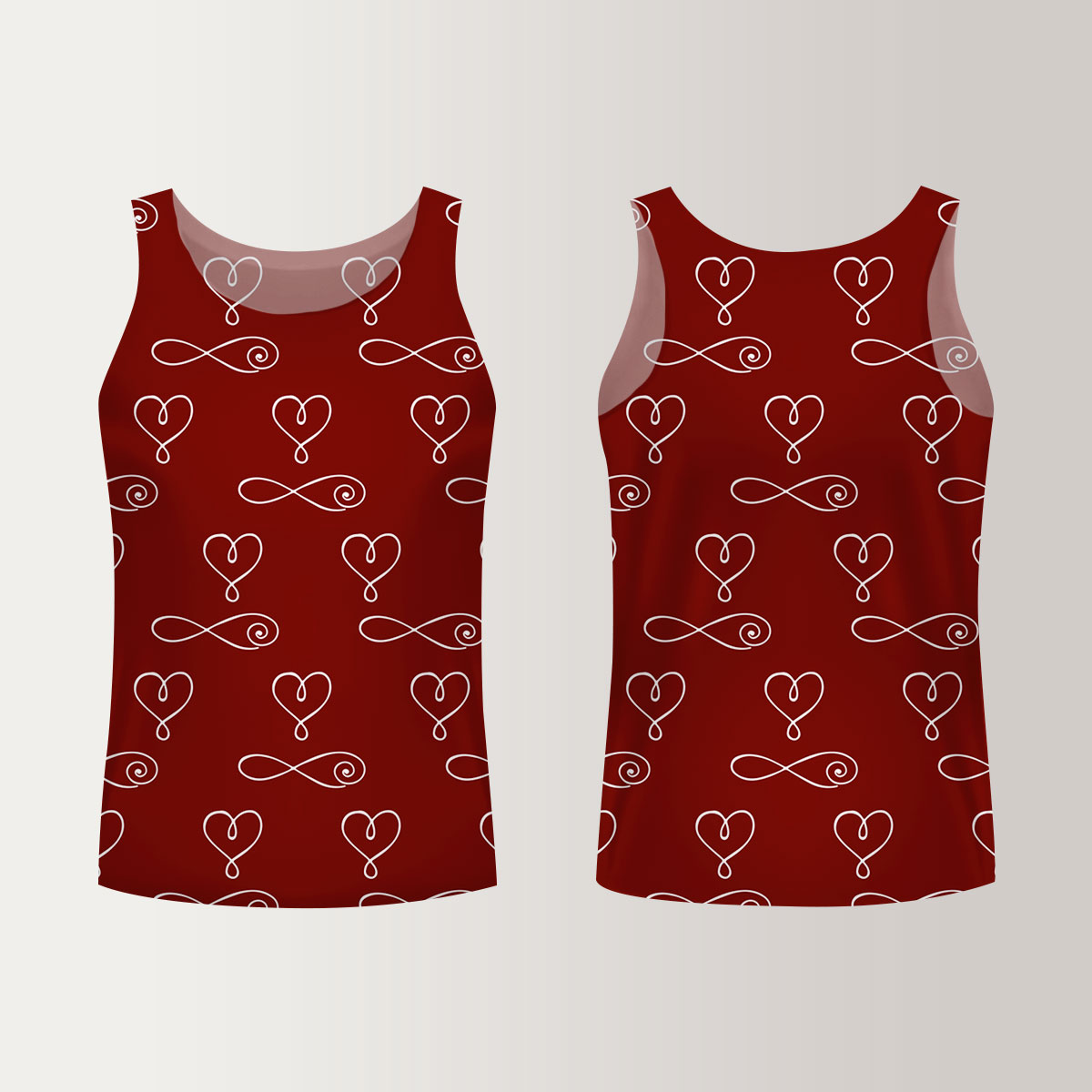Bohemian With Hearts And Signs Of Infinity Unisex Tank Top
