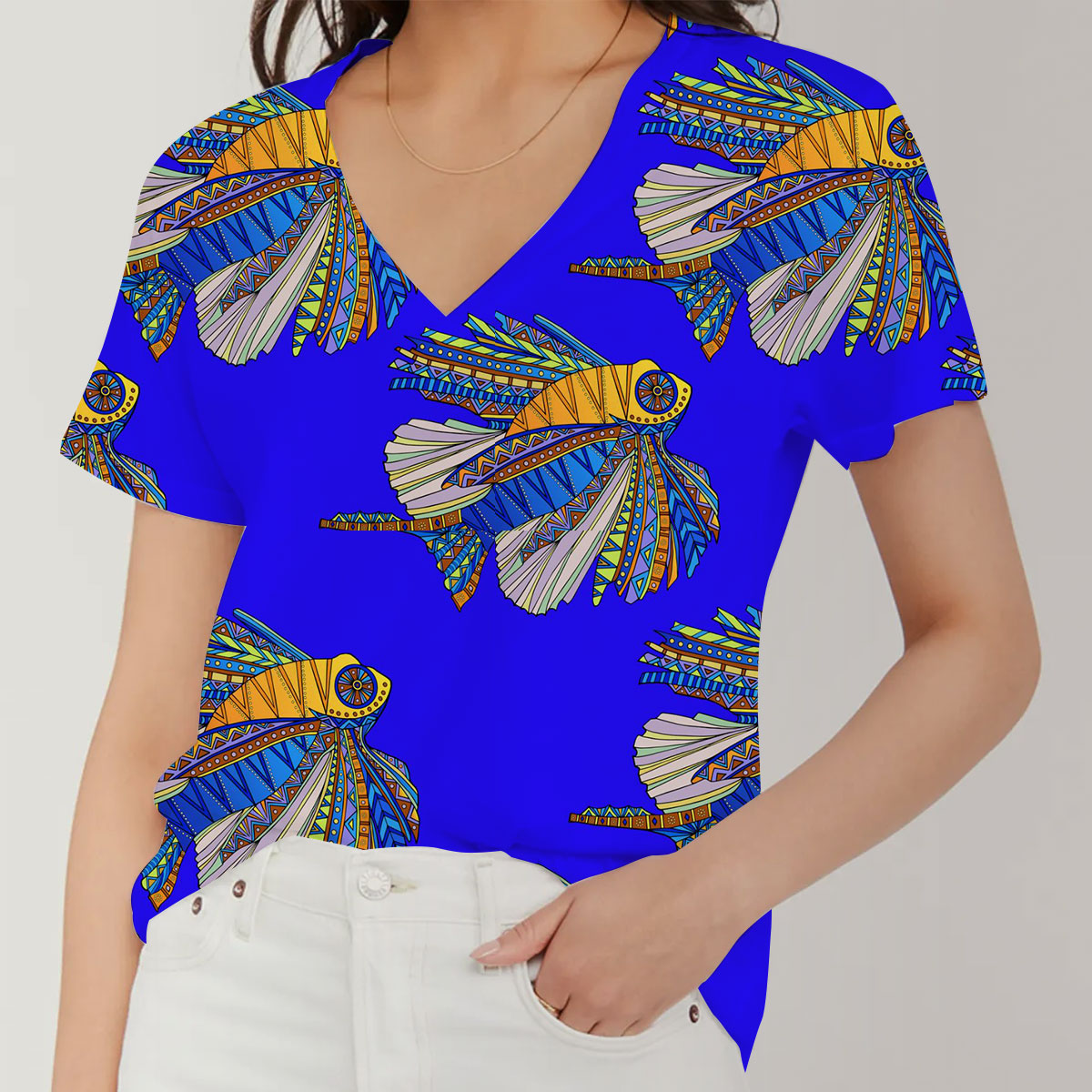 African Lionfish V-Neck Women's T-Shirt