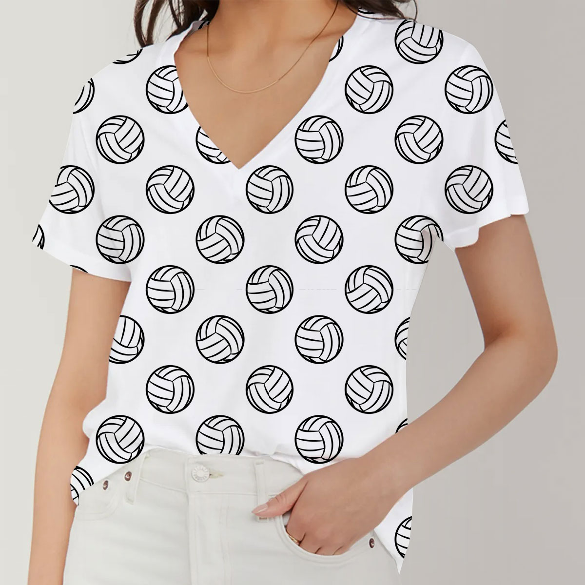 Basic Volleyball V-Neck Women's T-Shirt