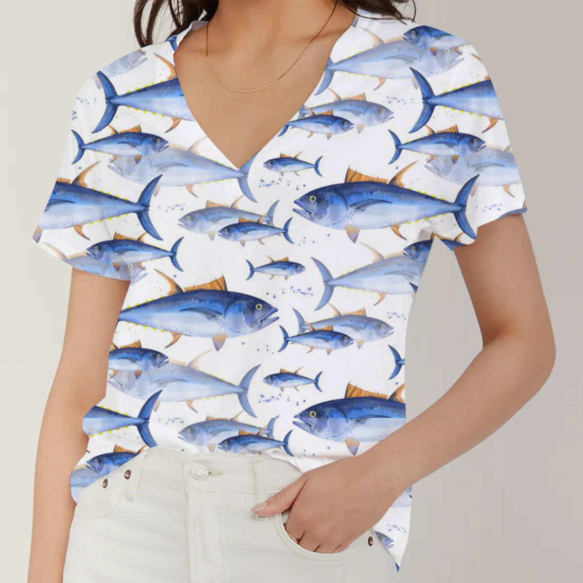 Bluefin Tuna V-Neck Women's T-Shirt