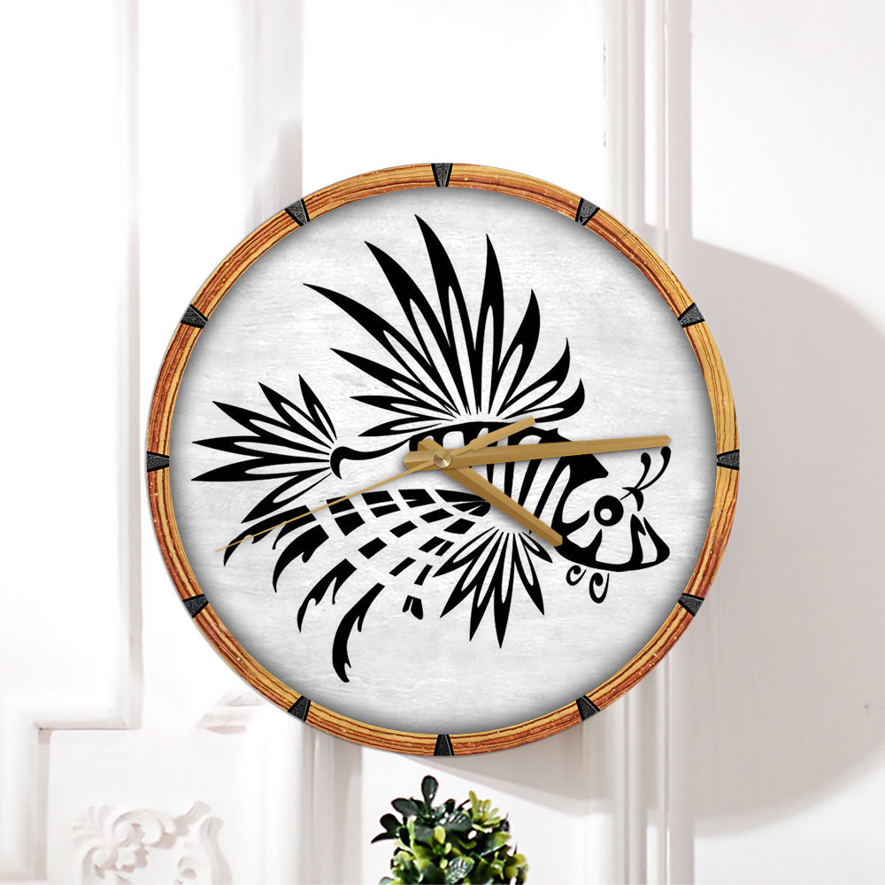 Black Lionfish Wall Clock