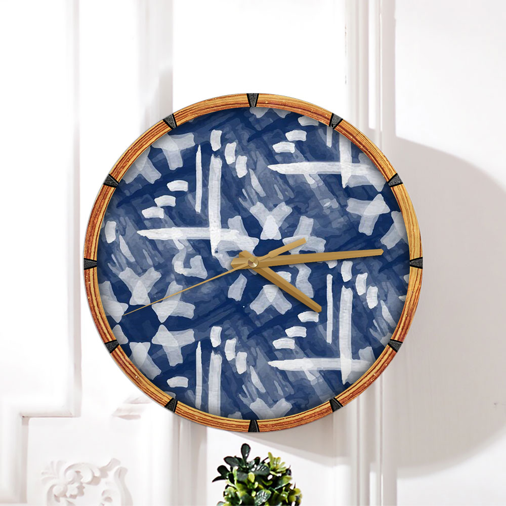 Blue Color Wabi Sabi Wall Clock