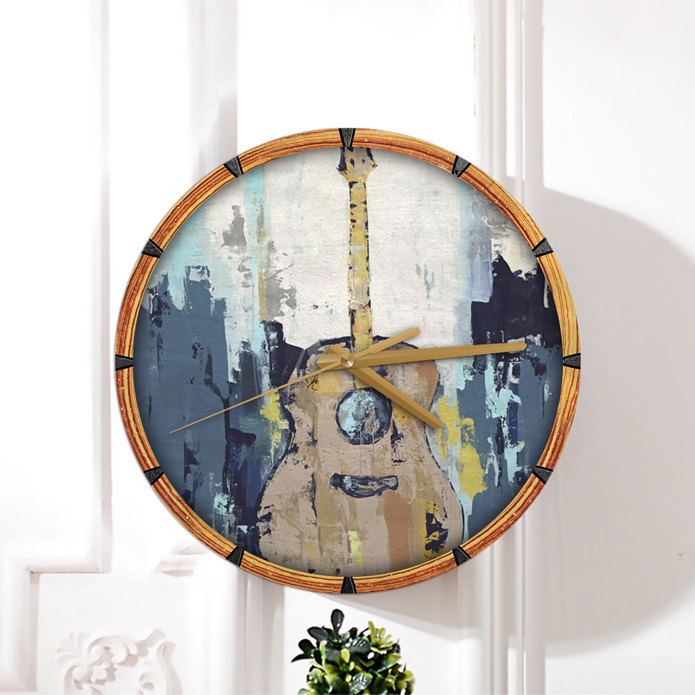 Blue Guitar Wall Clock