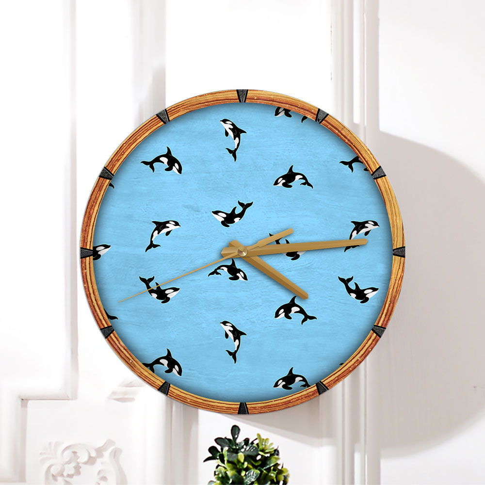 Blue Sky Orca Wall Clock