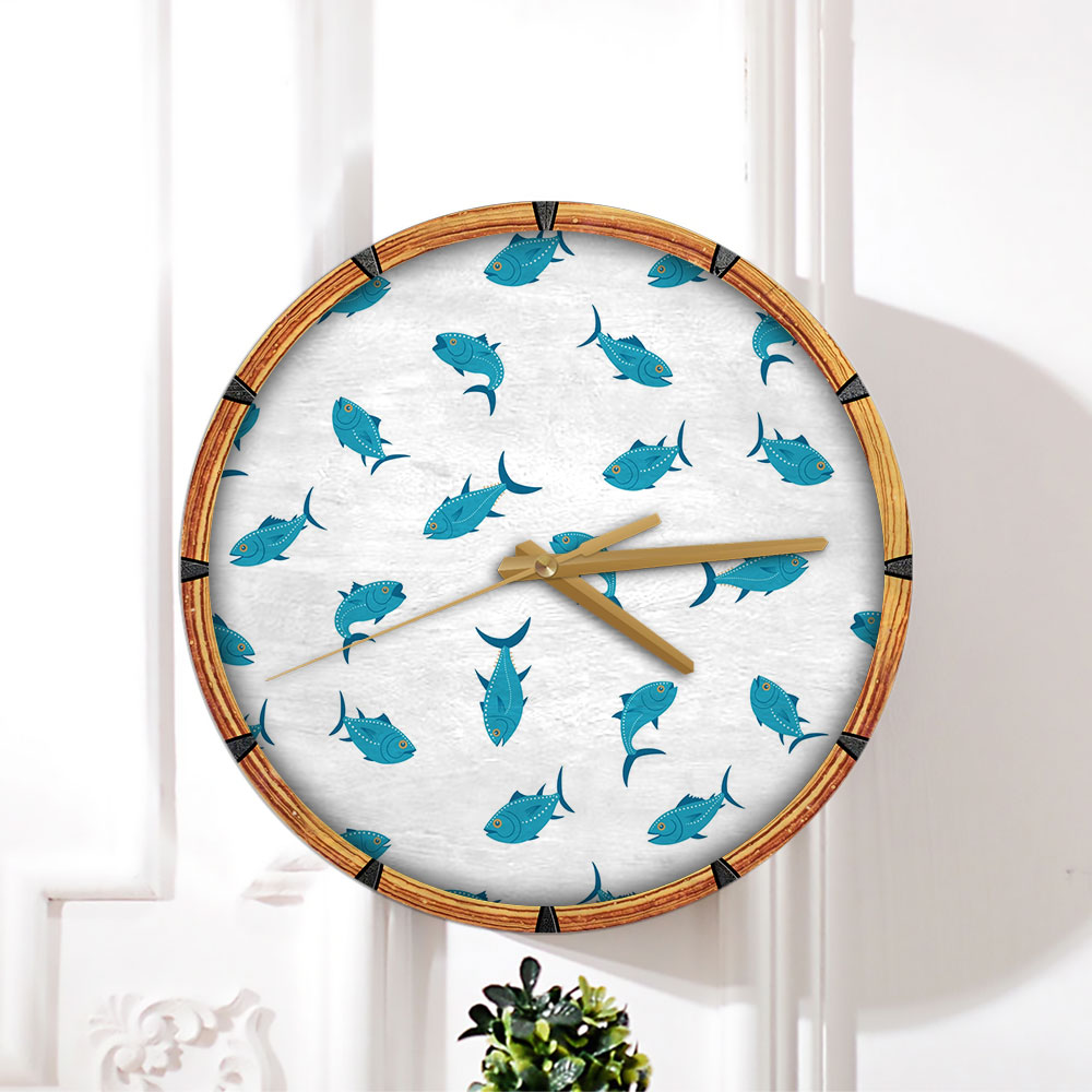 Blue Tuna Monogram Wall Clock