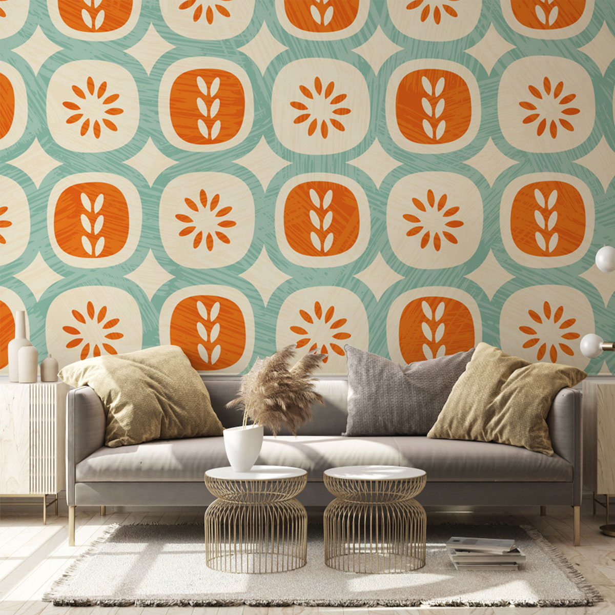 Abstract Mid Century Modern Wall Mural