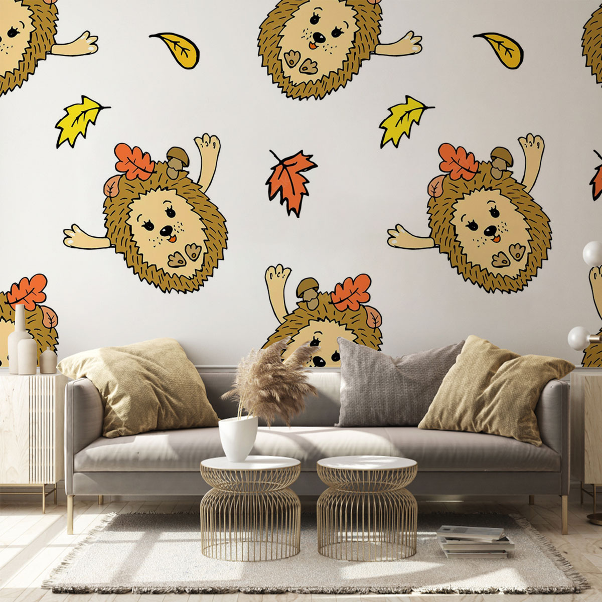 Autumn Princess Hedgehog Wall Mural