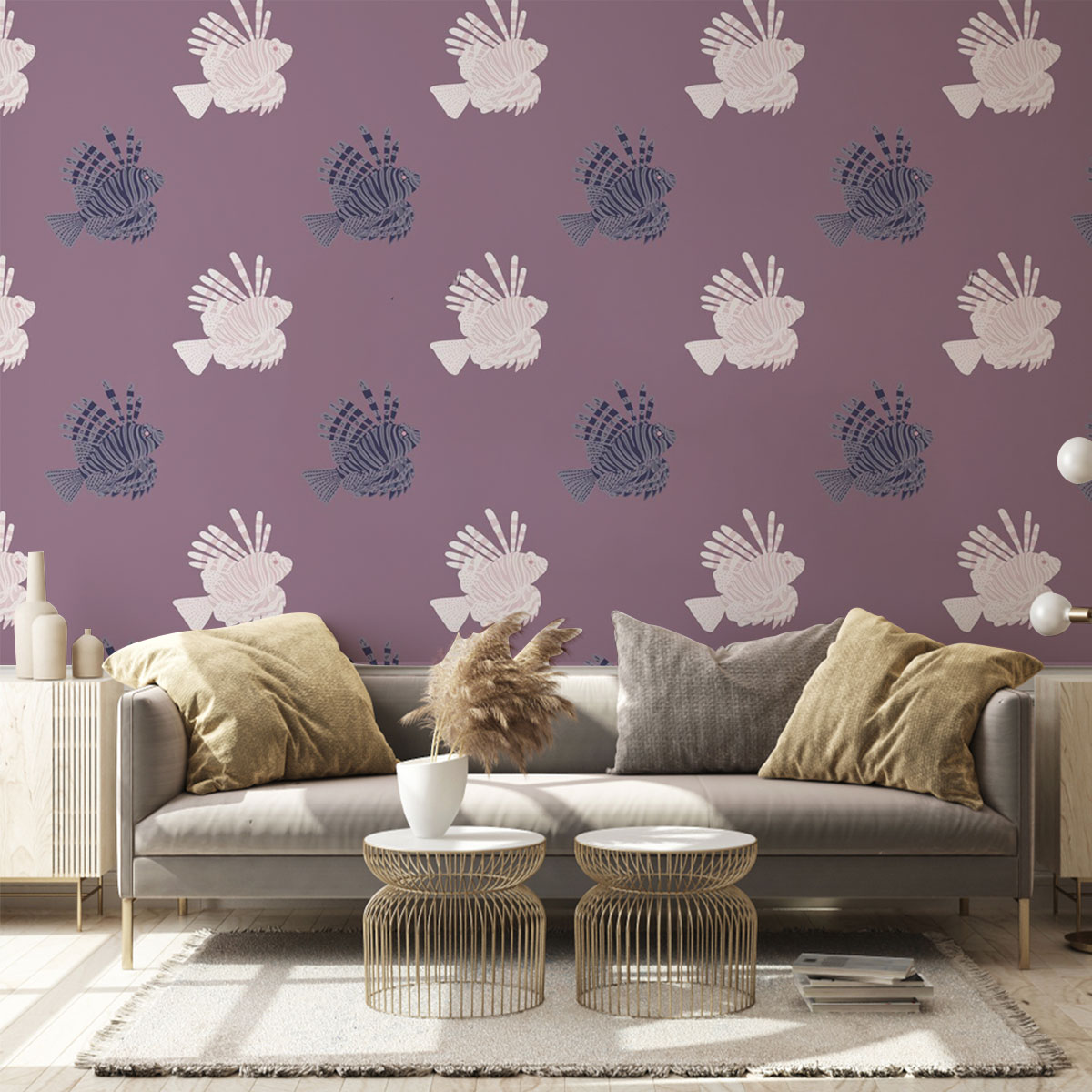 Black And White Lionfish Wall Mural