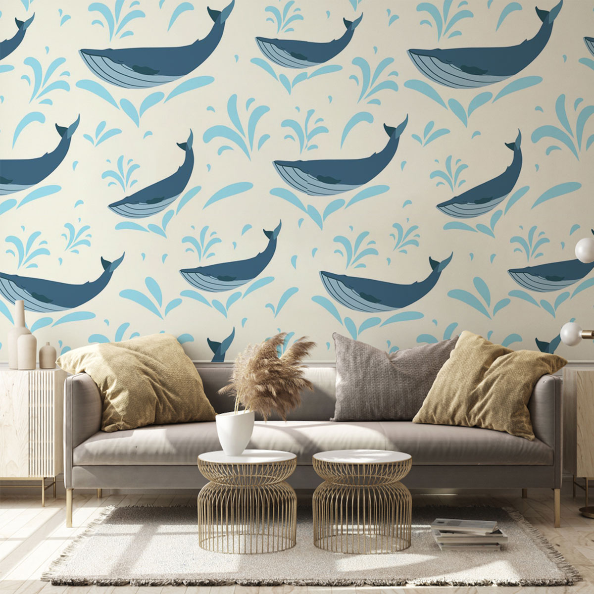 Brething Blue Whale Wall Mural
