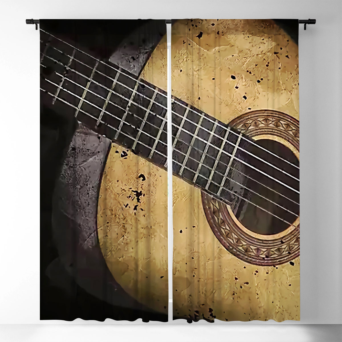 Acoustic Guitar Window Curtain