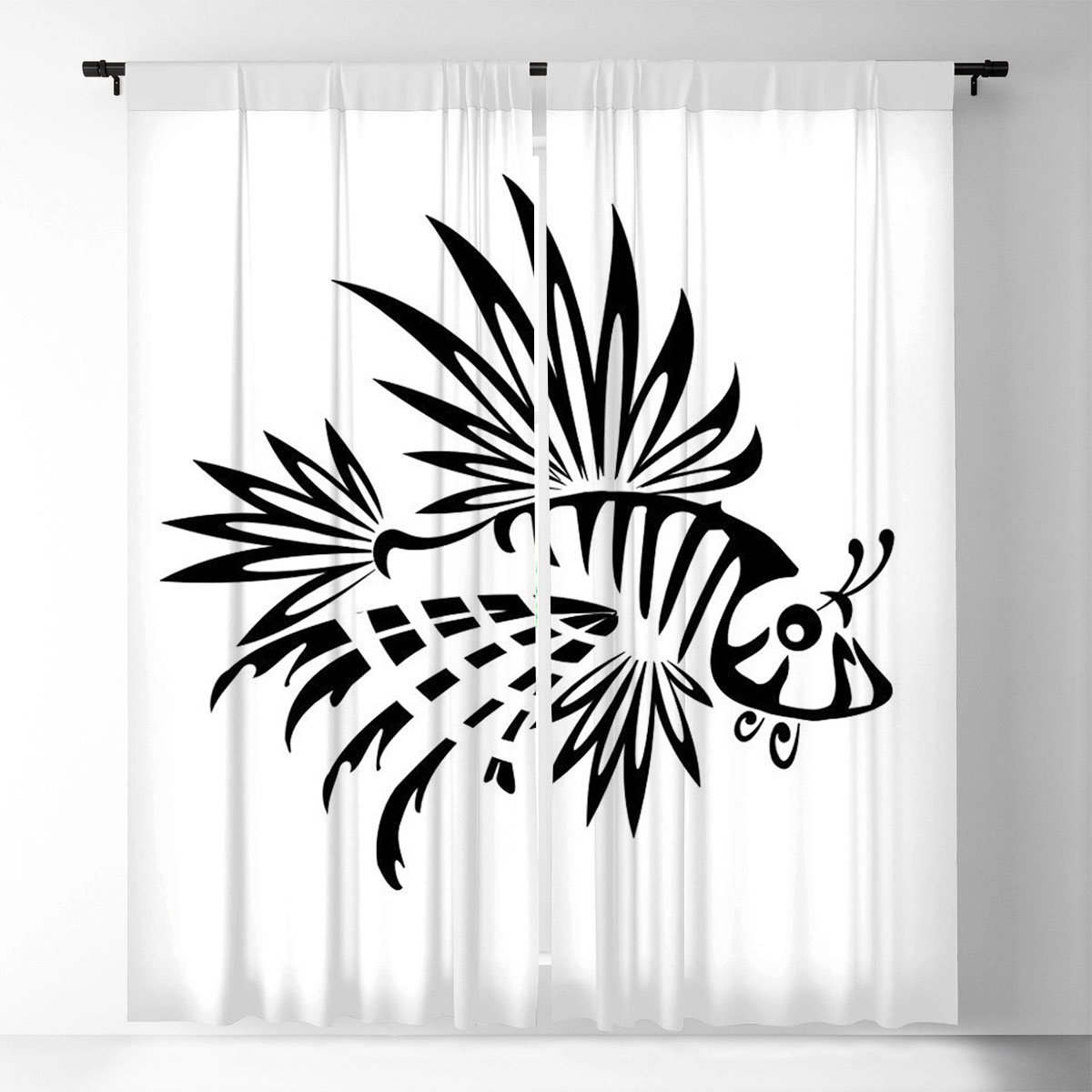 Black Lionfish Window Curtain