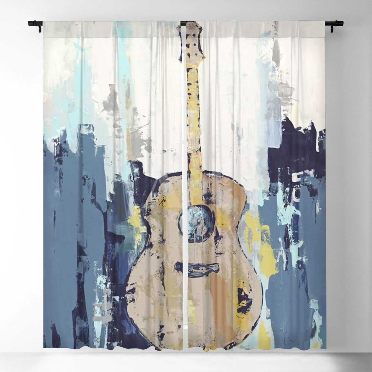 Blue Guitar Window Curtain