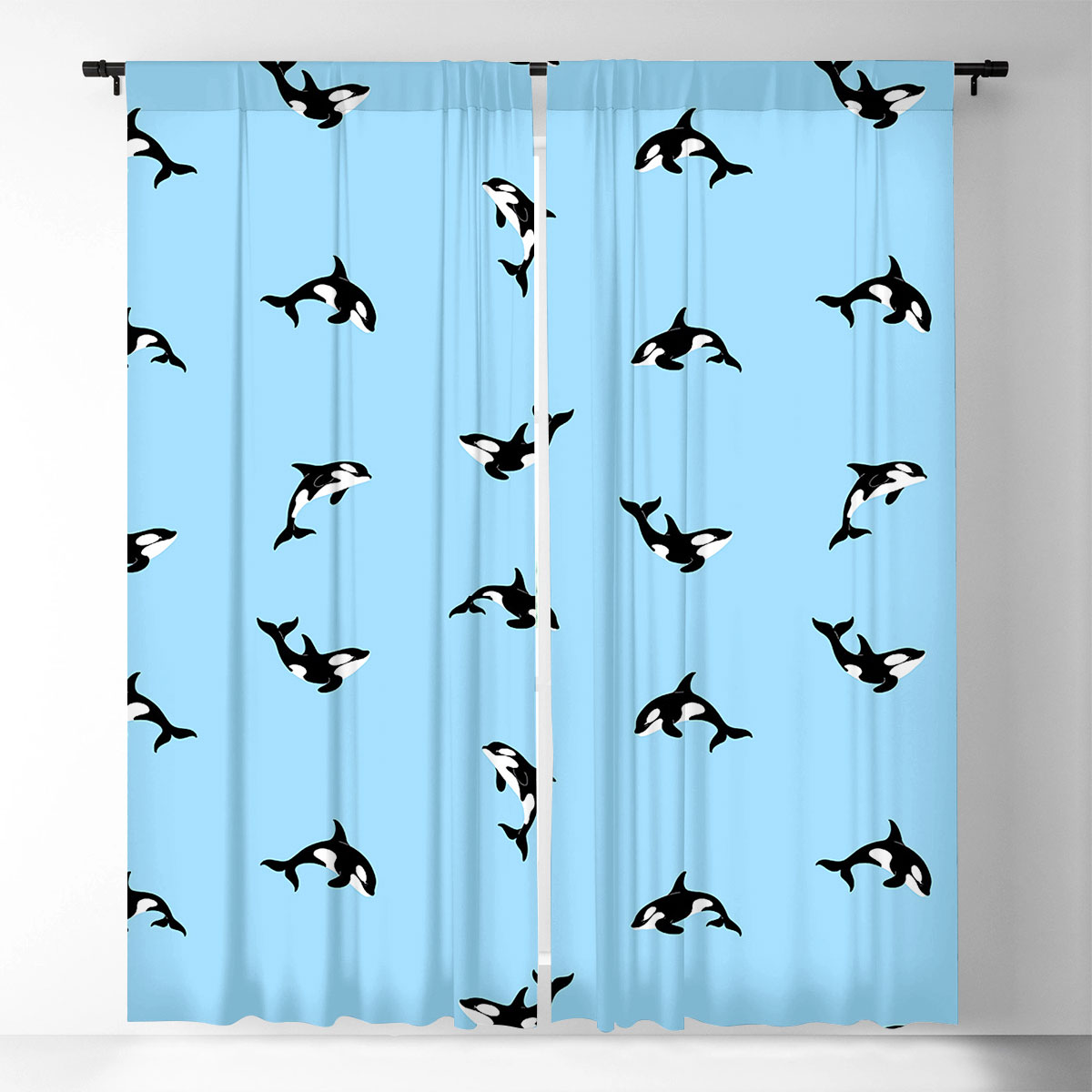 Blue Sky Orca Window Curtain