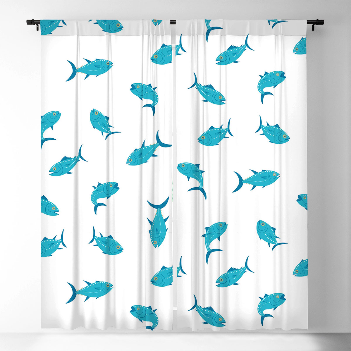 Blue Tuna Monogram Window Curtain
