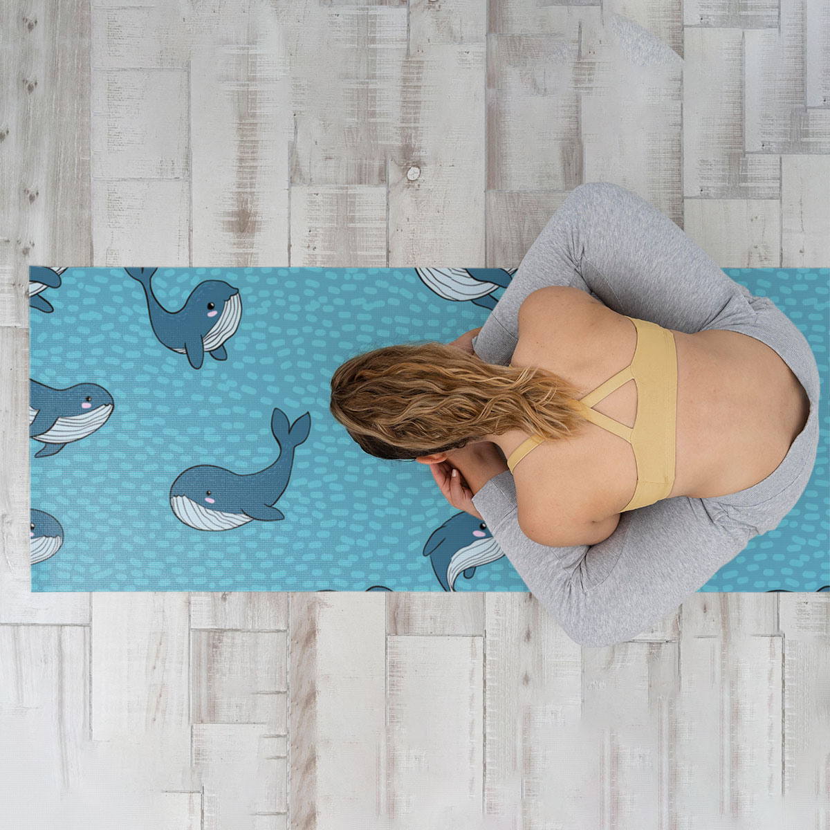 Adorable Blue Whale Yoga Mat