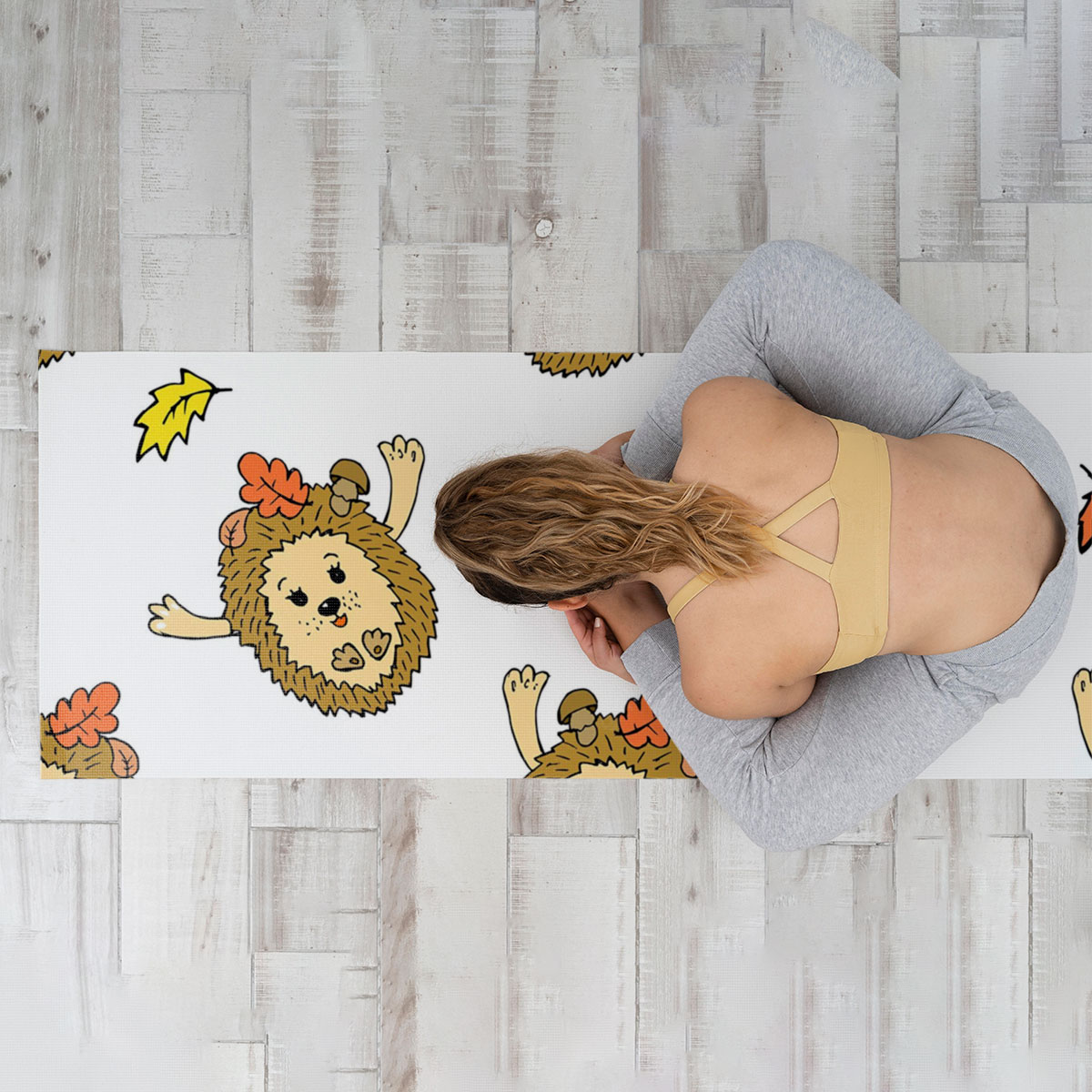 Autumn Princess Hedgehog Yoga Mat