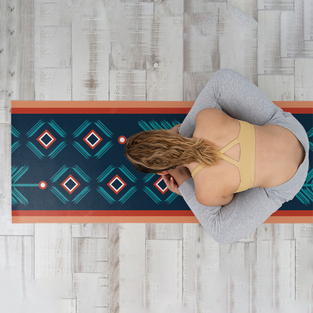 Aztec With Bohemian Stripes Abstract Yoga Mat