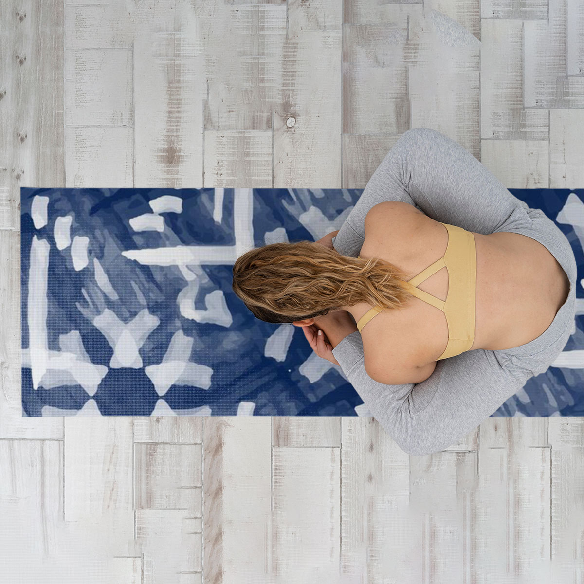 Blue Color Wabi Sabi Yoga Mat