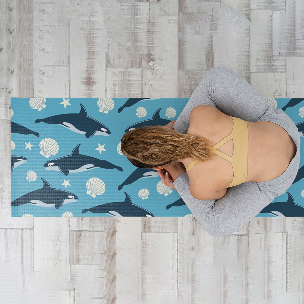 Blue Star Orca Monogram Yoga Mat