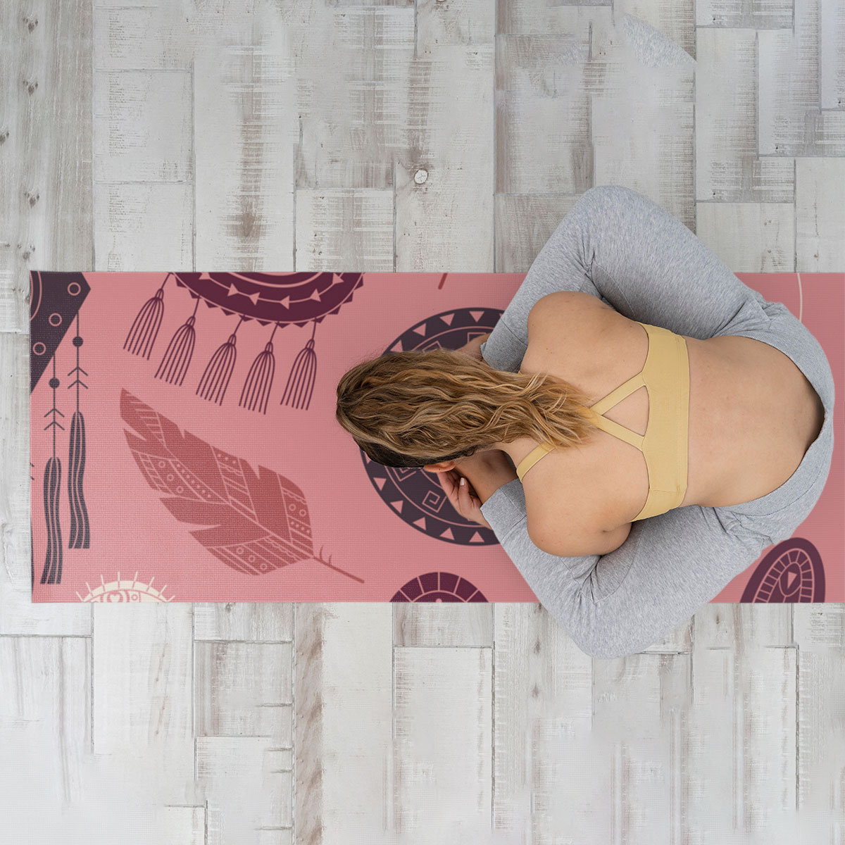 Bohemian On Pink Yoga Mat
