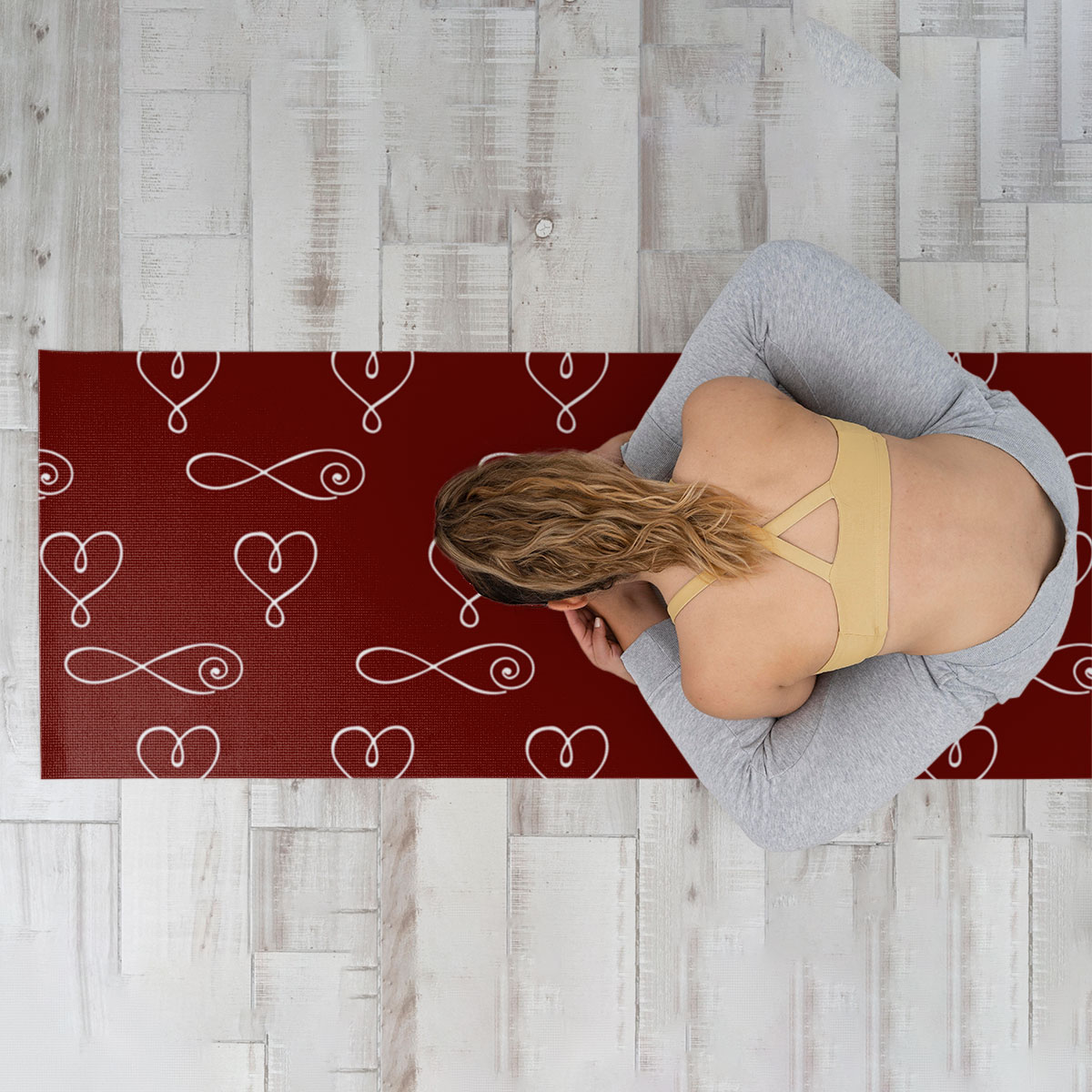 Bohemian With Hearts And Signs Of Infinity Yoga Mat