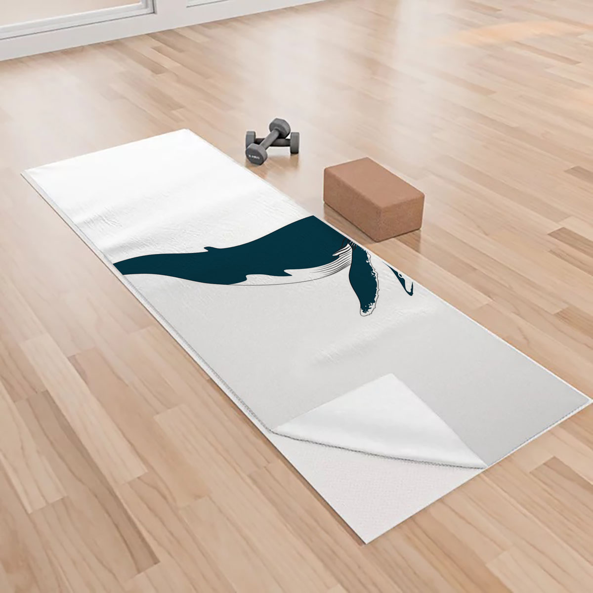 Beautiful Blue Whale Yoga Towels