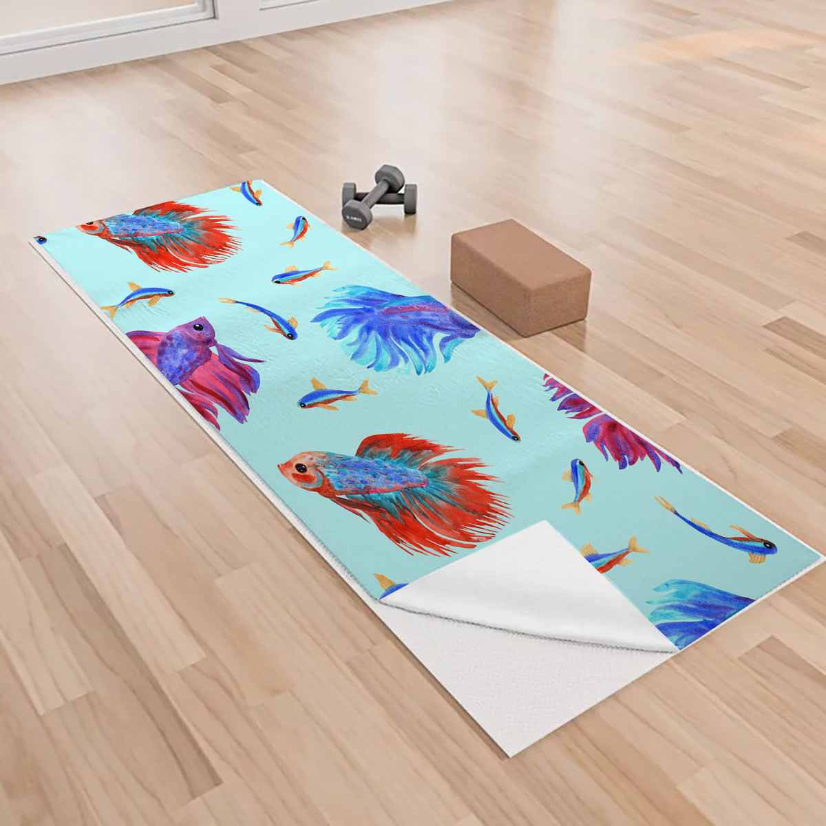 Betta Fish Monogram Yoga Towels