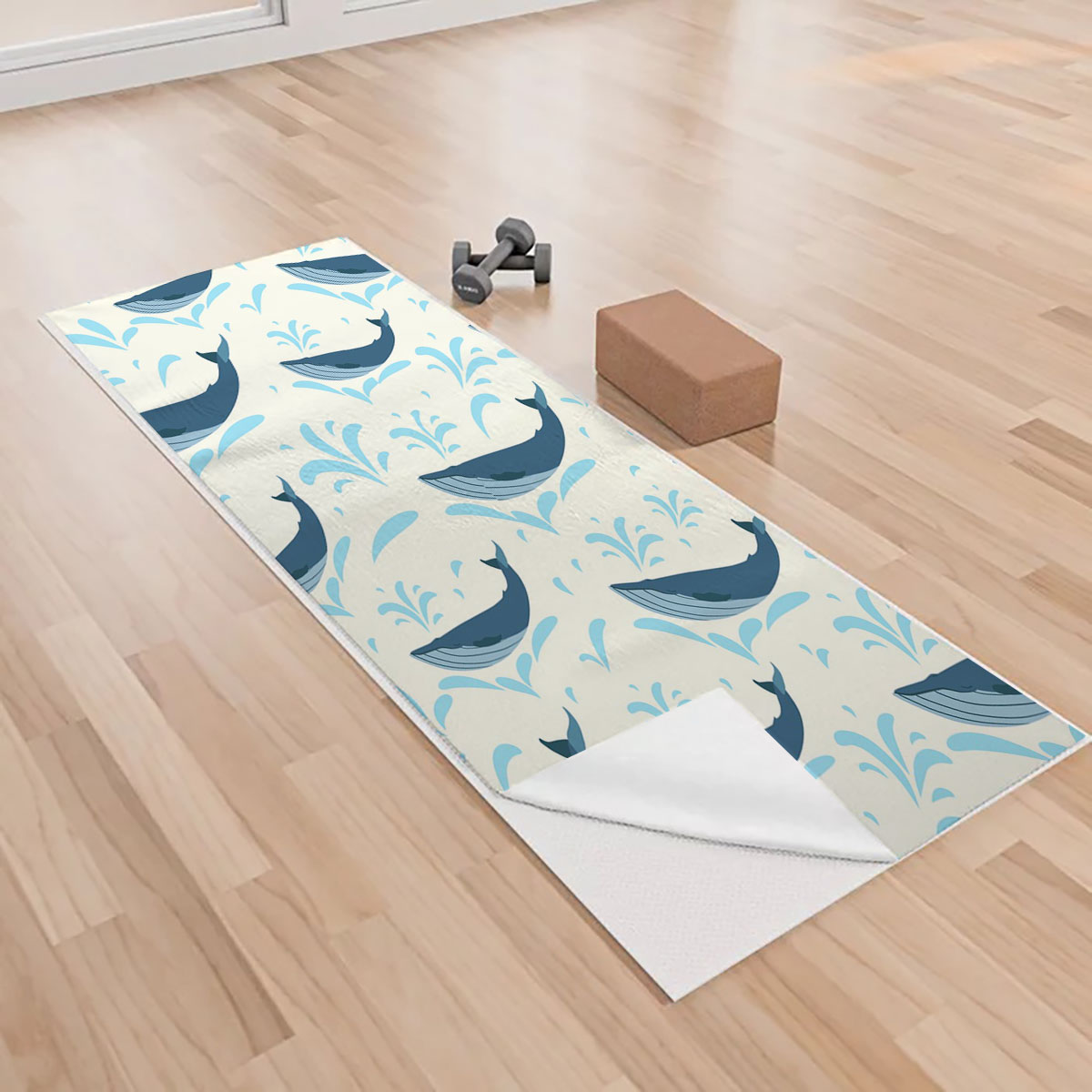 Brething Blue Whale Yoga Towels