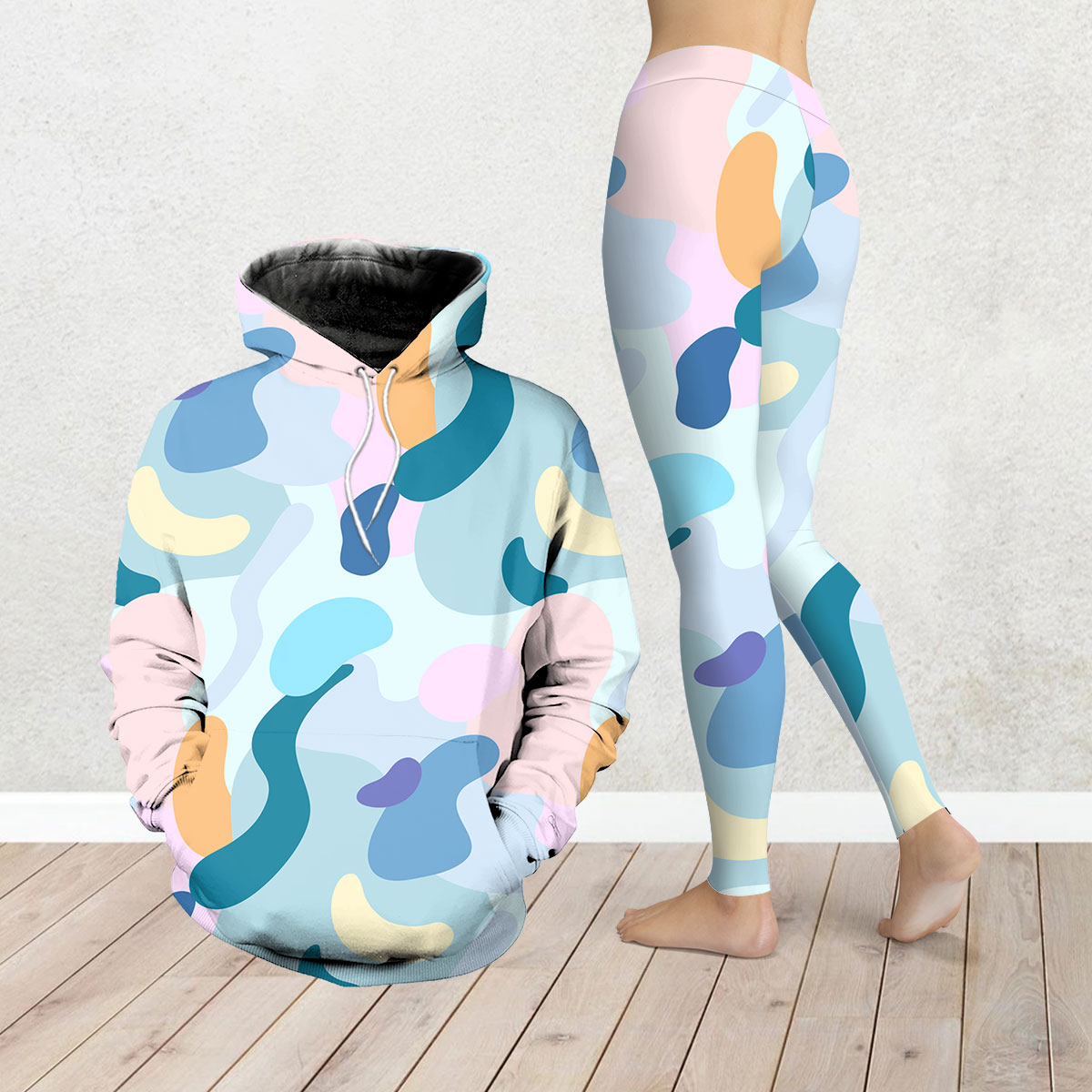 Colorful Abstract Minimalist Legging Hoodie Set