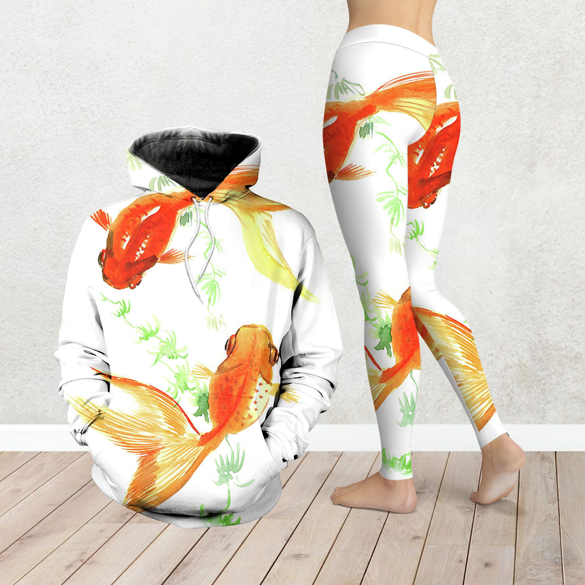 Couple Goldfish Legging Hoodie Set