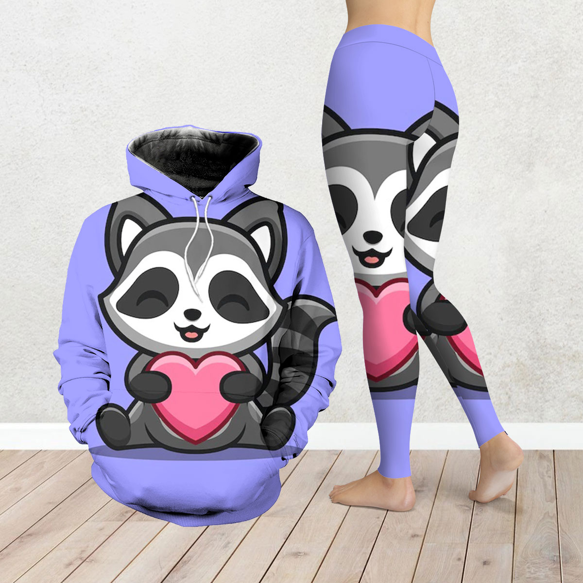 Lovely Raccoon Legging Hoodie Set