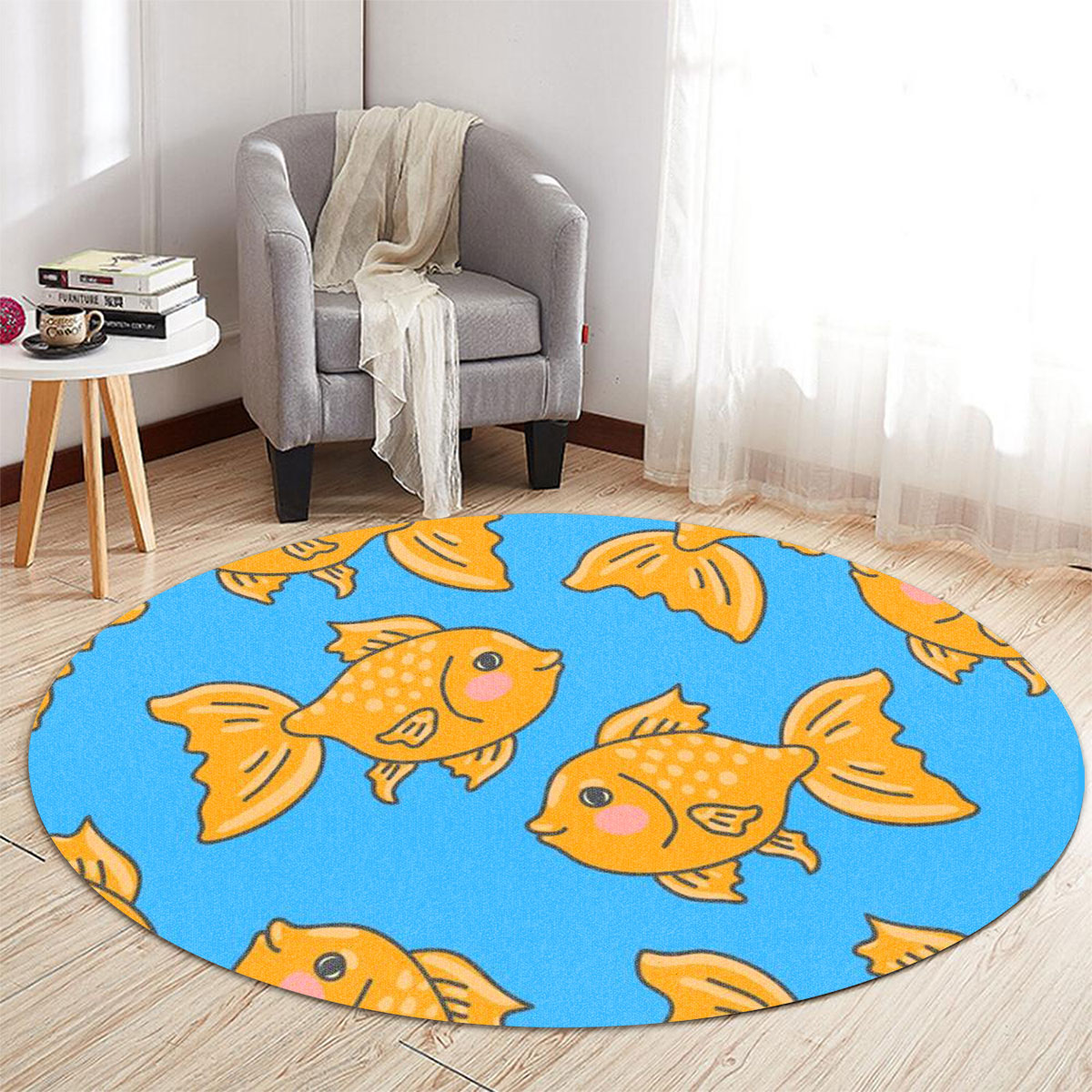 Cartoon Goldfish Round Carpet