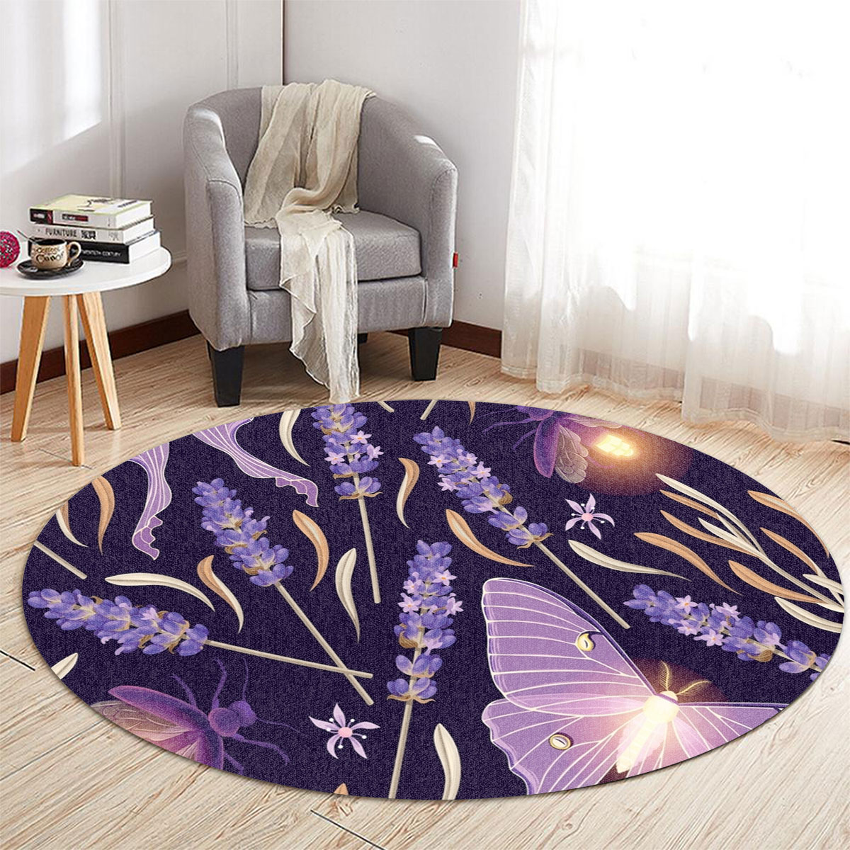 Fairy Fireflies Round Carpet
