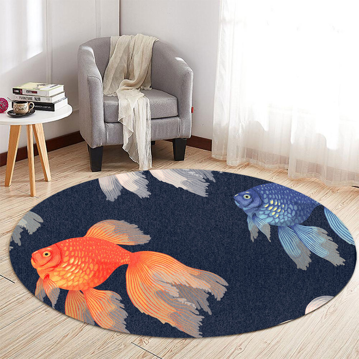 Goldfish Monogram Round Carpet