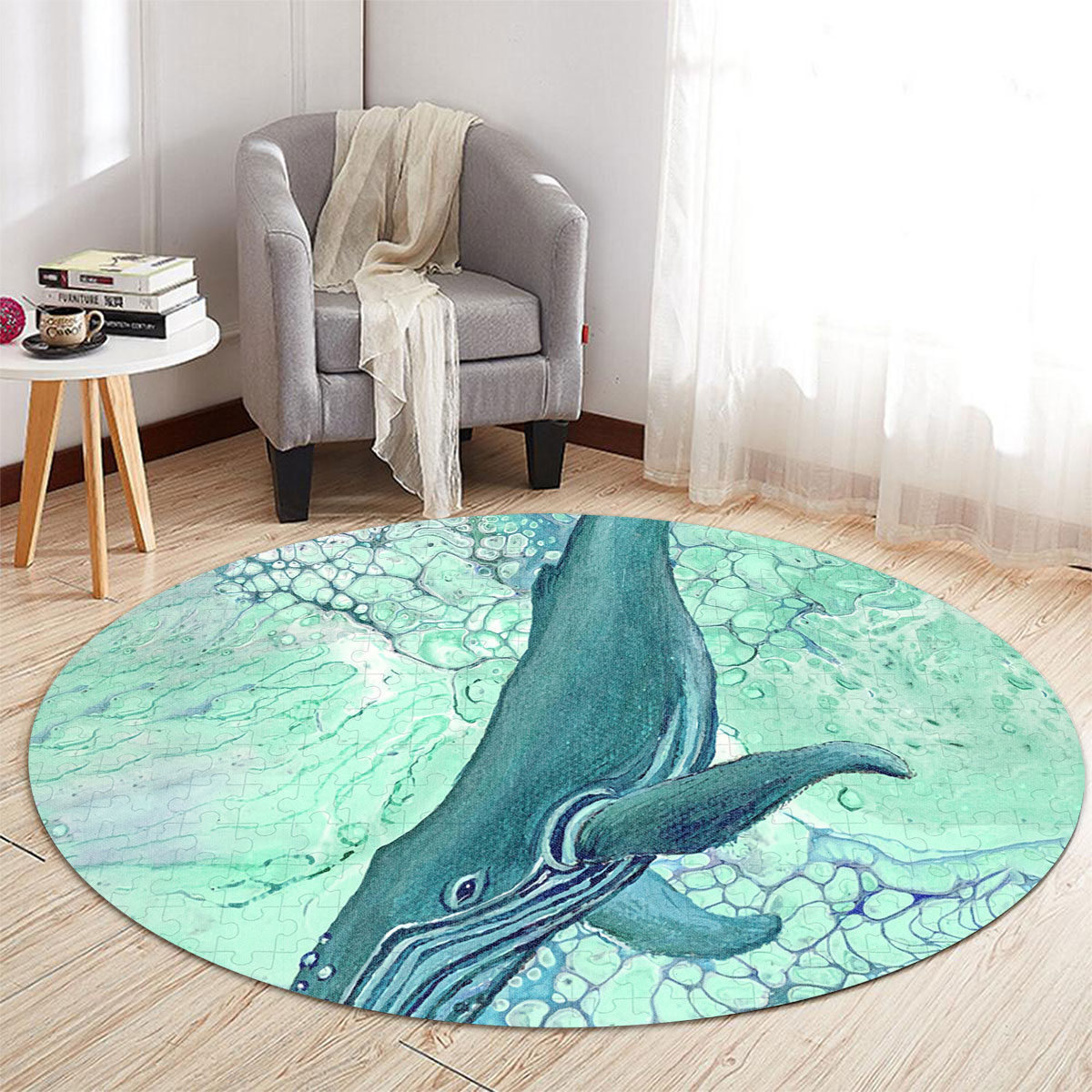 Humpback Whale Round Carpet