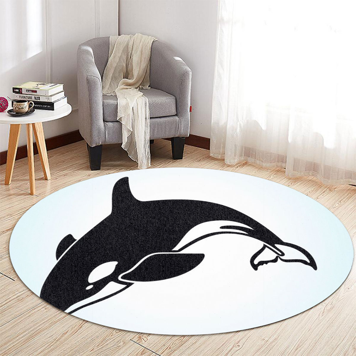 Jumping Orca Round Carpet