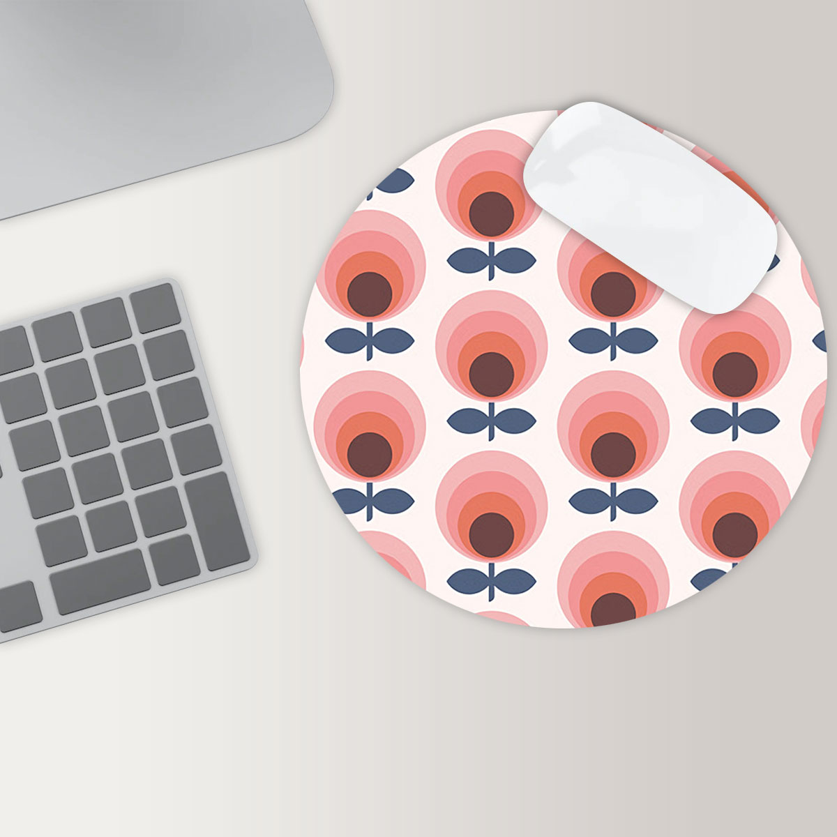 Cute Mid Century Round Mouse Pad