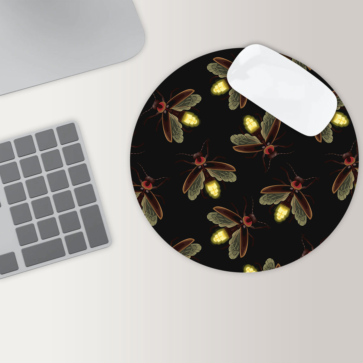 Fireflies Round Mouse Pad
