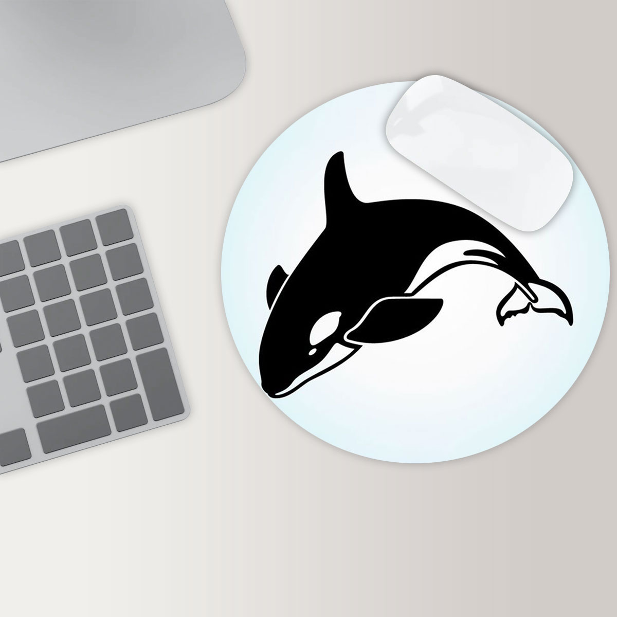 Jumping Orca Round Mouse Pad