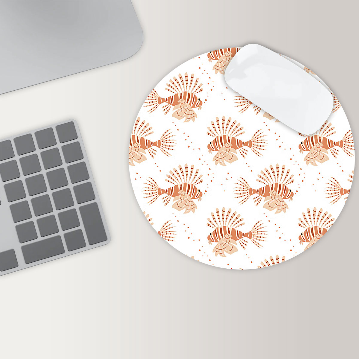 Lionfish Round Mouse Pad