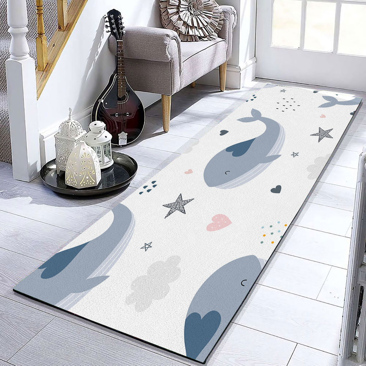 Cartoon Blue Whale Runner Carpet