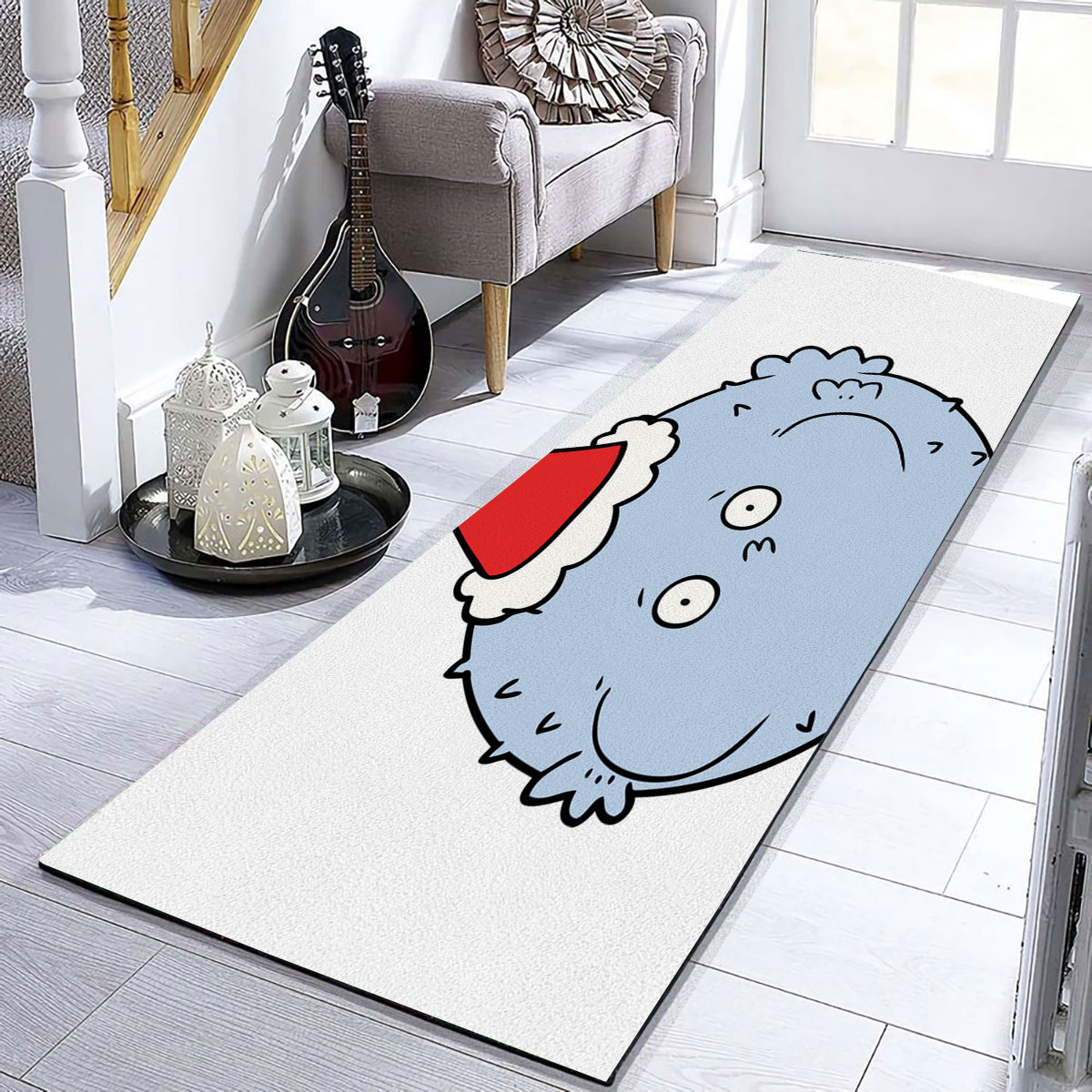 Cartoon Christmas Puffer Fish Runner Carpet